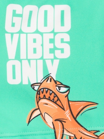 Купальные шорты для мальчиков с акулой, изумрудный (рост 98-110)