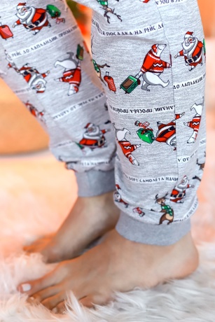 Новогодняя пижама женская Лапландия-3 серый