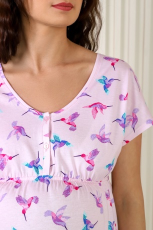 Сорочка ночная для беременных  и кормящих Колибри-1