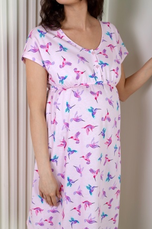 Сорочка ночная для беременных  и кормящих Колибри-1