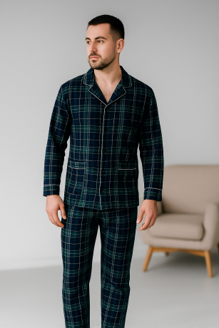Мужская пижама классическая фланель с начесом