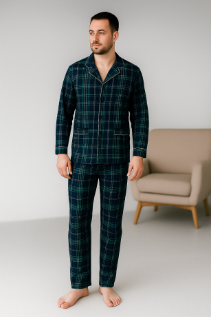 Мужская пижама классическая фланель с начесом