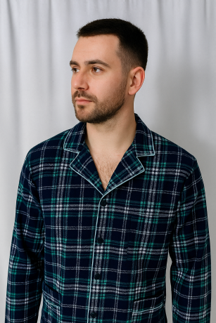 Мужская пижама классическая фланель с начесом