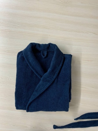 Махровый халат синий