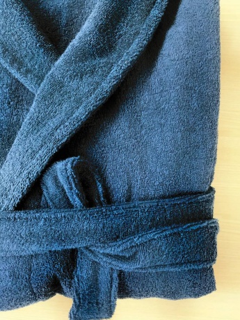 Махровый халат синий