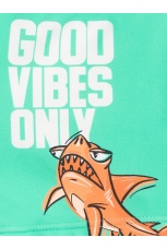 Купальные шорты для мальчиков с акулой, изумрудный (рост 116-146)