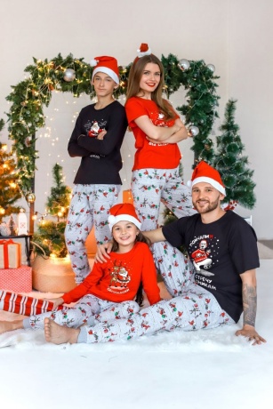 Новогодняя пижама мужская Лапландия-4 черный