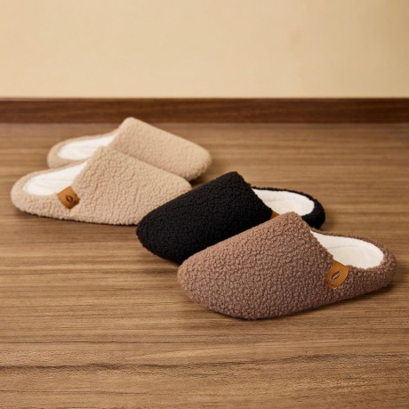 Мужские тапочки Плюшевые, закрытый нос, мягкая подошва