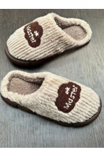 Мужские тапочки Пушистые, закрытый нос, резиновая подошва