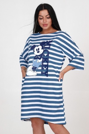 Туника женская Мики Маус в полоску