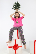 Новогодняя пижама для девочки Стар-1