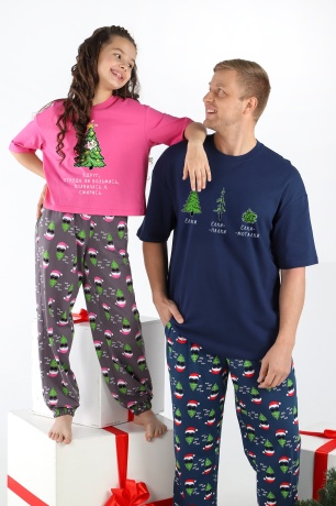 Новогодняя пижама для девочки Стар-1