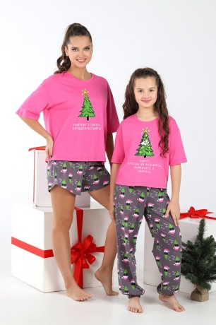 Новогодняя пижама для девочки Стар-1
