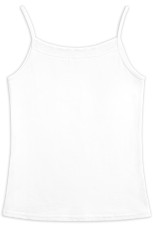 Майка для девочек классическая на тонких бретелях с кружевом (рост: 134-146)