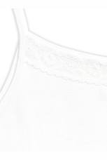 Майка для девочек классическая на тонких бретелях с кружевом (рост: 134-146)