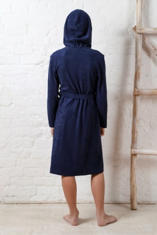 Детский махровый халат для бассейна Овер-5 (темно-синий)