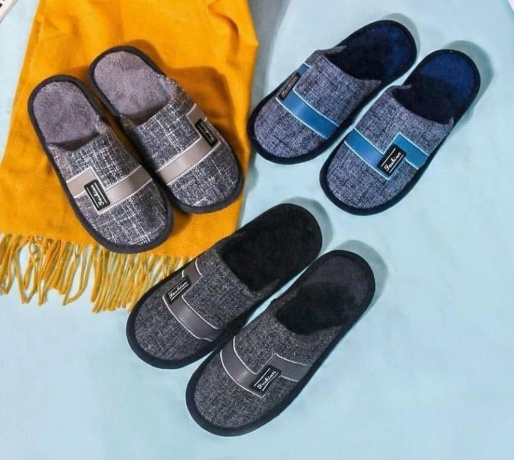 Мужские тапочки Джинса+велсофт, закрытый нос, мягкая подошва