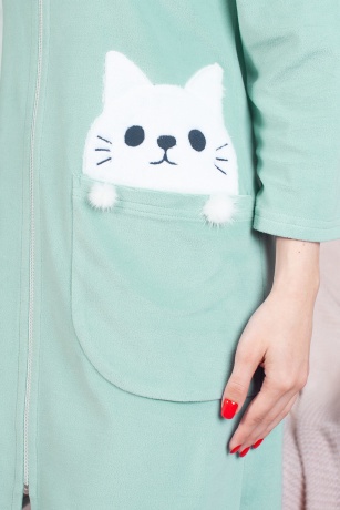 Халат женский Пушистые лапки-2, изумруд