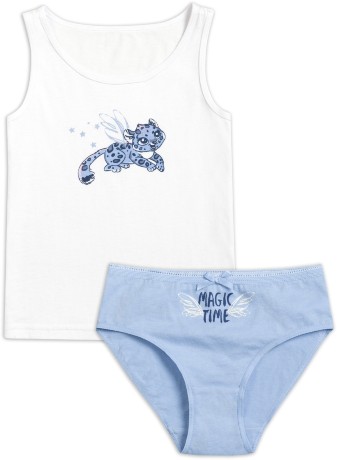 Комплект для девочек майка на широких лямках и трусики с леопардом (рост: 86-110)