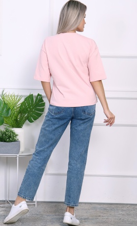 Футболка женская розовая с медведем