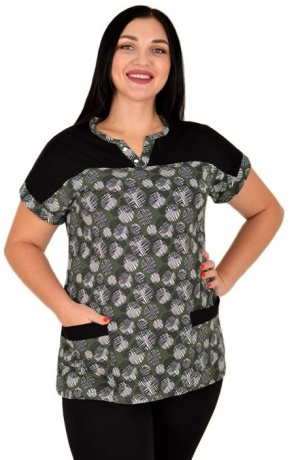 Комплект женский, туника с кругами и бриджи