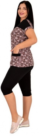 Комплект женский, туника с кругами и бриджи