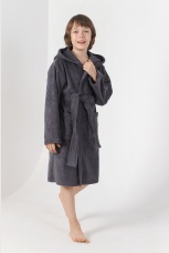 Махровый халат для мальчика Комфорт-2 серый