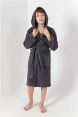 Махровый халат для мальчика Комфорт-2 серый