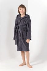 Махровый халат для мальчика Комфорт-2 серый