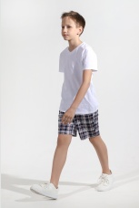 Шорты для мальчика Штурман-1 серая клетка