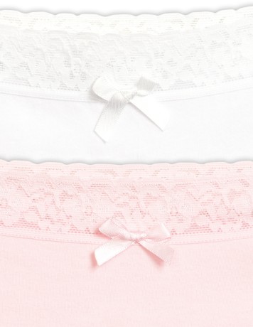 Трусики-шортики для девочек с кружевом (2 штуки, рост: 98-110)