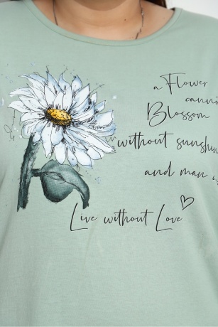 Костюм женский с бриджами, зеленый, большие размеры