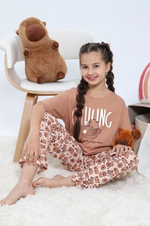 Пижама для девочки Капи-1 песочный