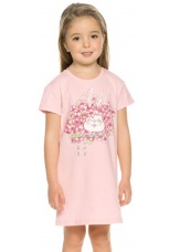 Ночная сорочка для девочек розовая с зайчиком