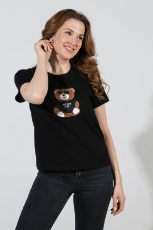 Футболка женская "медведь в очках"