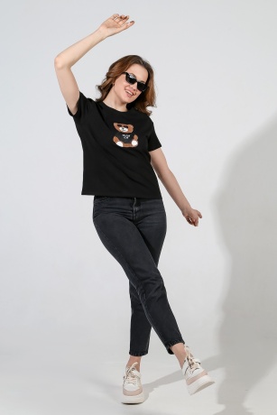 Футболка женская "медведь в очках"