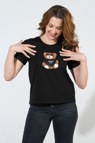Футболка женская "медведь в очках"