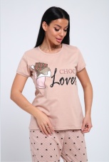 Костюм женский бежевый, шоколад, большие размеры