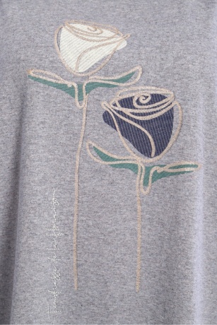 Костюм женский с бриджами, серый, большие размеры