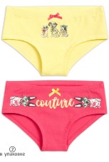 Трусики-шортики для девочек с собачками и кошечками (2 штуки, рост: 116-146)