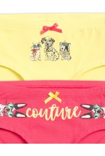 Трусики-шортики для девочек с собачками и кошечками (2 штуки, рост: 116-146)