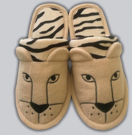 Детские флисовые тапочки "Тигры"