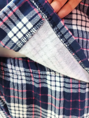 Мужская пижама фланель начесом, синяя клетка