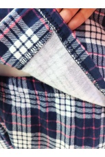 Мужская пижама фланель начесом, синяя клетка