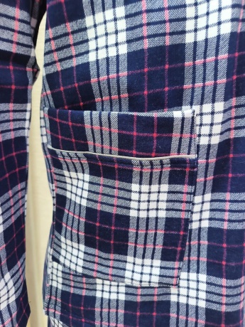 Мужская пижама фланель начесом, синяя клетка