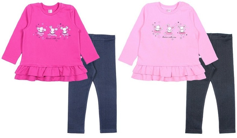 Комплект для девочки футер без начеса с мышками