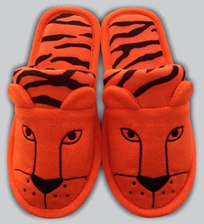 Женские тапочки "Тигры" флис