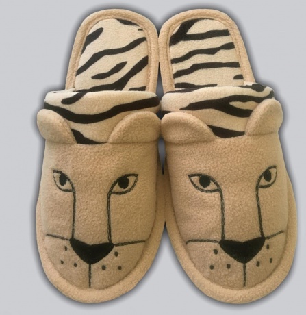 Женские тапочки "Тигры" флис