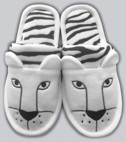 Женские тапочки "Тигры" флис