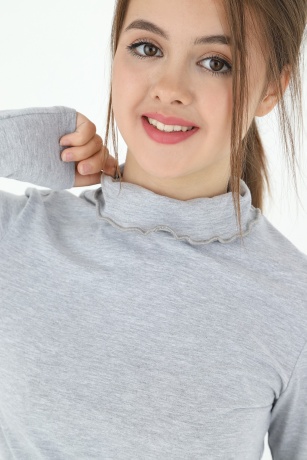 Джемпер (водолазка) для девочки Кин-3 серый